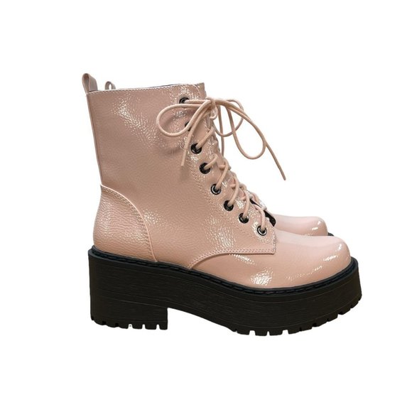 Soda Fling Pink Women's Doc Martens Style Boots - Picture 4 of 5